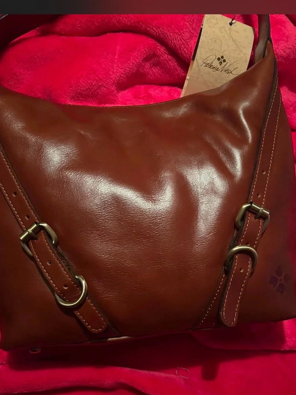 Patricia Nash Chestnut Brown Leather Shoulder Bag